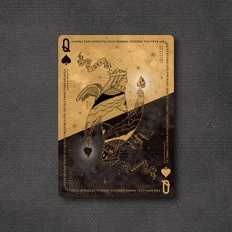 Playing Card Back Design, Playing Card Design Illustration, Playing Card Graphic Design, Deck Of Cards Graphic Design, Queen Playing Card, Graphic Design Major, Graphic Design Playing Cards, Card Game Design, Playing Card Design