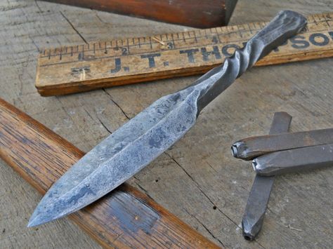 Hand forged letter opener dagger. Blacksmith made knife wrought iron. Custom wedding favor. Personalized groomsman gift. Free customizing Personalized Wind Chimes, Wedding Gift Items, Witch Tools, Blacksmith Projects, Blacksmith Shop, Groomsmen Gifts Personalized, Custom Wedding Favours, Groomsman Gift, Letter Opener