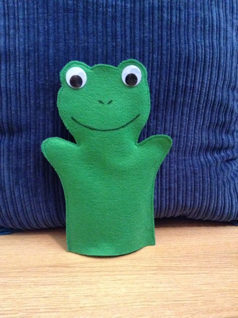 Frog Puppet Frog Hand Puppet, Frog Puppet, Animal Habitat, Felt Puppets, Puppet Theater, Puppet Show, Animal Habitats, Hand Puppets, Art Activities