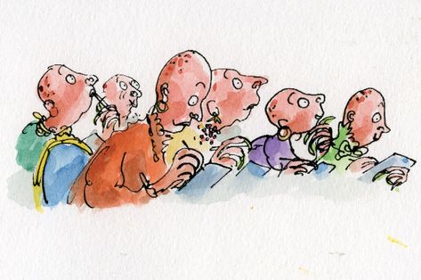 Witches Roald Dahl, Roald Dalh, The Witches Roald Dahl, Quentin Blake Illustrations, Roald Dahl Books, Art Assignments, Quentin Blake, Childrens Books Illustrations, The Witches