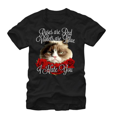 Men's - I Hate You Grumpy Cat T Shirt #GrumpyCat #Tard #TardarSauce January 2015 #Shirt Grumpy Cat Valentines, Single For Valentines Day, Cats Training, Grumpy Cat Christmas, Space Girl, Valentine T Shirts, Black Graphic Tees, Funny Graphic Tees, Cat T Shirt