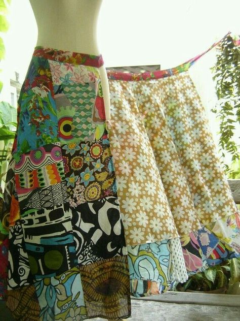 Diy Skirts, Long Wrap Skirt, Boho Styl, Estilo Hippy, Skirt Maxi, Sewing Skirts, Recycle Clothes, A Skirt, Beautiful Skirts