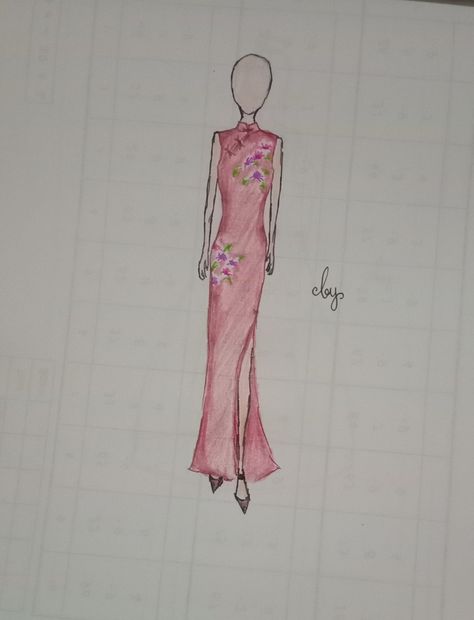 Cheongsam Cheongsam Drawing, Dress Sketches, Art Drawings Sketches Creative, Drawing Sketch, Cheongsam, Art Drawings Sketches, Fashion Drawing, Drawing Sketches, Art Drawings