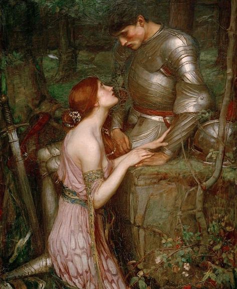 Courtly Love, Pre Raphaelite Paintings, Pre Raphaelite Art, John Everett Millais, John William Waterhouse, Knight Art, Hur Man Målar, Pre Raphaelite, Classic Paintings