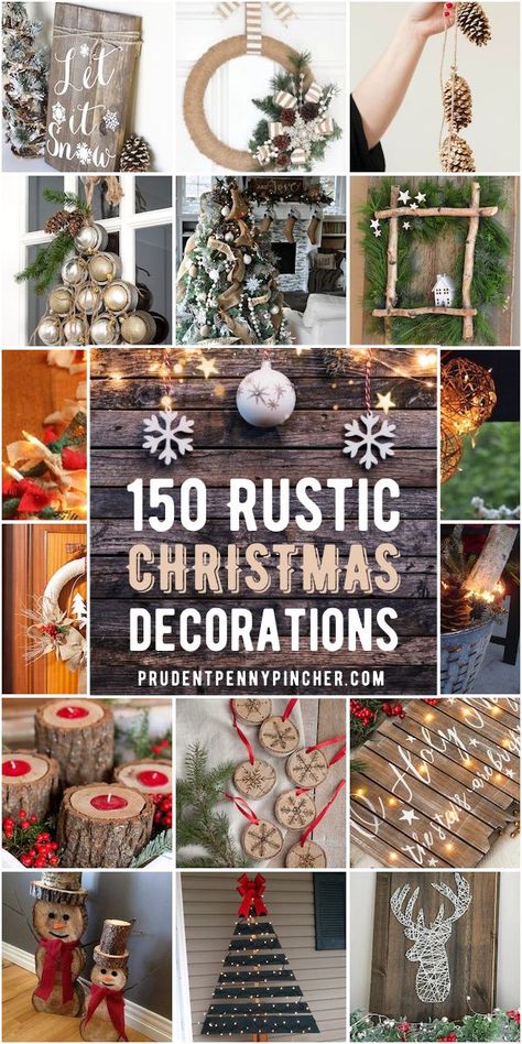 Add a some festive country charm with these DIY rustic Christmas decorations. From DIY rustic Christmas wreaths to DIY rustic Christmas centerpieces, there are plenty of rustic Christmas decor ideas to choose from. Rustic Christmas Mantel, Rustic Christmas Decorations, Diy Christmas Decor Ideas, Rustic Christmas Decor, Christmas Wreaths Diy Easy, Rustic Christmas Wreath, Diy Christmas Decor, Winter Decorating, Country Christmas Decorations