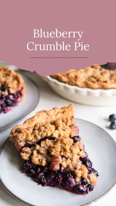 1hr 20min · 8 servings

Blueberry crumble pie is made with fresh or frozen blueberries and topped with a simple yet flavorful oat crumb topping.

Ingredients

▢1 pie dough, homemade or store-bought

Filling

▢5 cups fresh blueberries, rinsed and patted dry (see notes for using frozen blueberries)

▢½ cup (100 g) granulated sugar

▢2 teaspoons fresh lemon juice

▢1 teaspoon lemon zest

▢¼ teaspoon ground cinnamon

▢Pinch of all spice

▢3 tablespoons all purpose flour

▢1 tablespoon cornstarch

Crumble topping

▢¾ cup (94 g) all purpose flour

▢½ cup (40 g) rolled oats

▢⅓ cup (66 g) light brown sugar

▢⅓ cup (66 g) granulated sugar

▢½ teaspoon ground cinnamon

▢½ cup (113 g or 1 stick) unsalted butter cut into 1-inch pieces, softened but still cool

Instructions 

Pie crust

Roll out pie c Using Frozen Blueberries, Blueberry Crumble Pie, Oatmeal Pie, All Spice, Crumble Pie, Baked Pie Crust, Pie Crumble, Blueberry Crumble, Pie Tart