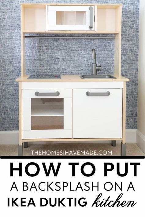 Ikea Kitchen Hack Kids, Ikea Toy Kitchen Hack, Ikea Kids Kitchen Hack, Ikea Kitchen Diy, Ikea Duktig Kitchen, Ikea Toy Kitchen, Duktig Kitchen, Ikea Play Kitchen Hack, Ikea Kids Kitchen