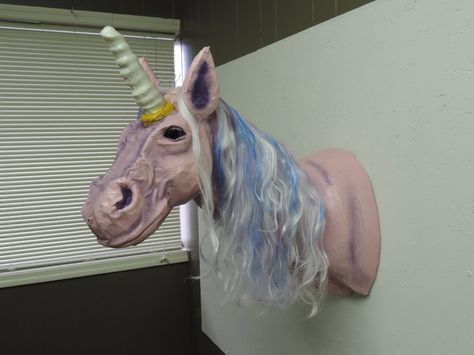 Paper Mache Unicorn by Lordnightbane Paper Mache Crafts For Kids, Paper Mache Sculpture, Paper Mache Crafts, Unicorn Head, Papel Mache, 6th Birthday, Paper Mache, Crafts For Kids, Paper Crafts