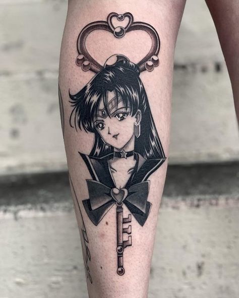 Sailor Pluto Tattoo, Scepter Tattoo, Dark Sailor Moon, Pluto Tattoo, Traditional Tattoo Vector, Sailor Moons, Sailor Tattoos, Sailor Moon Tattoo, Wicked Tattoos