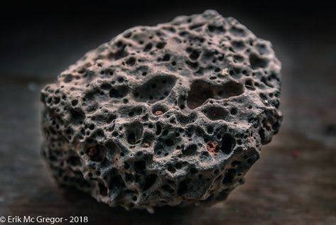 EXTRUSIVE IGNEOUS ROCK (vesicular basalt) - Composition Thursday #PhotoOfTheDay #IgneousRock #VolcanicRock #basalt #VesicularBasalt #lava #magma #texture #geology #macro #MacroPhotography #Photography #NikonPhotography #Nikon #2018 #ErikMcGregor    © Erik McGregor - erikrivas@hotmail.com - 917-225-8963 Magma Texture, Rock Hunting, Volcanic Rock, Beach Combing, Nikon Photography, Macro Photography, Geology, Nikon, Hunting