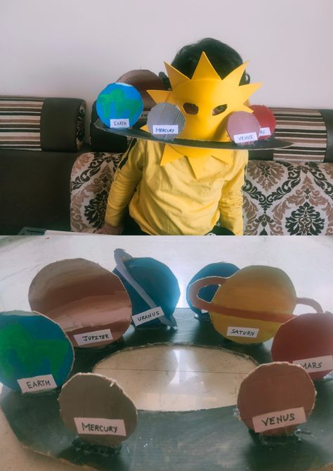 Sun Costume For Kids, Solar System Costume, Kids Crafts Masks, Astronomy Tattoos, Carnival Headpiece, Sun Costume, Letter Pictures, Astronomy Tattoo, Fancy Dress Competition