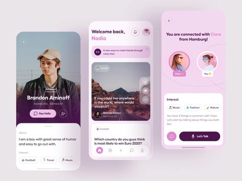 Make Friends with Strangers - Mobile App by Rizki Mulyawan for Illiyin Studio on Dribbble Friend Application, People App, Social App Design, Marketing Dashboard, Ux Design Mobile, Event App, Mobile App Design Inspiration, App Interface Design, App Design Inspiration