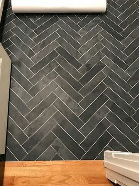 Most Popular Slate Tile 2022 | Brazilian Black Slate Tile 3x12 Herringbone Tile Floor, Floor Tiles Entryway, Black Slate Tiles, Herringbone Tile Floors, Entryway Tile, Grey Grout, Slate Flooring, Herringbone Tile, Slate Tile