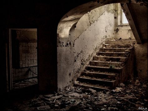 Abandoned museum by Haszczu.deviantart.com Abandoned Museum, Secret Stairs, Bran Castle, Scary Story, Abandoned Asylums, Abandoned Church, Hauntingly Beautiful, Church Building, Haunted Places