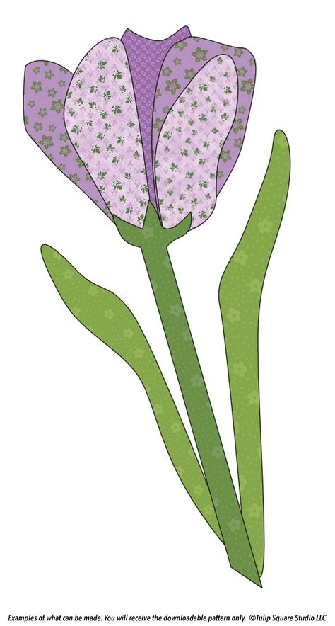 Free Appliqué Pattern - Tall Tulip Flower - TulipSquare.com Tulip Templates Printable Free, Holiday Quilt Patterns, Quilted Placemat Patterns, Free Applique Patterns, Applique Quilt Patterns, Quilts Decor, Place Mats Quilted, Flower Cart, Placemats Patterns