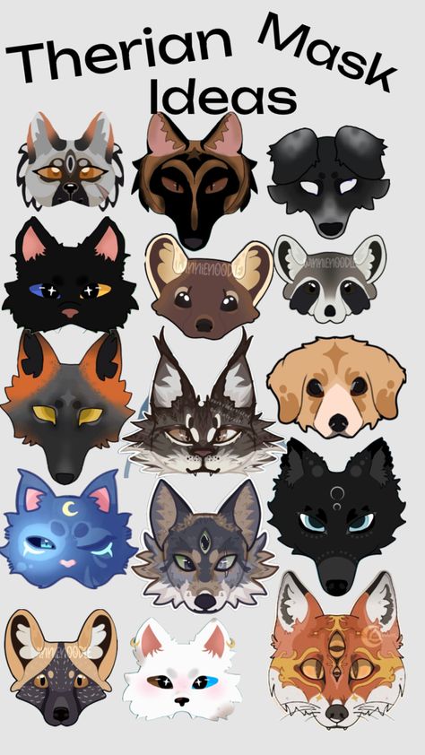 #therian Animal Masks Diy, Mask Wolf, Wolf Therian, Felt Animal Masks, Hamster Diy, Therian Mask, Ref Sheet, Cat Mask, Animal Masks