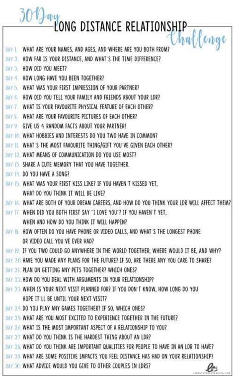 Relationship Challenge Long Distance, Long Distance Challenge 30 Day, Ldr Challenge 30 Day, Getting To Know Someone Long Distance, Ldr Things To Do, Long Distance Relationship Journal Ideas, 30 Day Long Distance Love Challenge, Things To Do In A Long Distance Relationship, 30 Days Long Distance Relationship Challenge