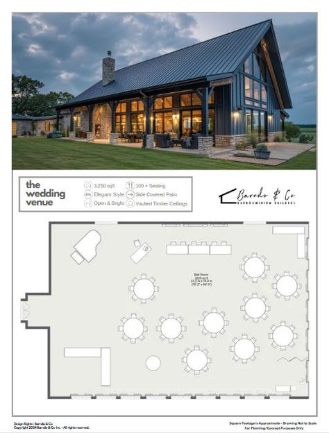 Considering opening a wedding/event venue? We can help 😊 #barndoandco #thebarndominiumguy #buildingbarndosincanada #barndofloorplans #barndominiumexperts #barndominiumfloorplans #weddinginspiration #weddingvenue #weddingvenueideas #weddingideas #barnwedding #barnweddingvenue #Canada Barndominium Wedding Ideas, Barndominium Wedding Venue Floor Plans, Building A Wedding Venue Ideas, Event Center Floor Plans Wedding Venues, Wedding Barndo Venue Ideas, Wedding Venue Blueprint, Barndominium Event Space, Event Space Floor Plan, Venue Bar Ideas