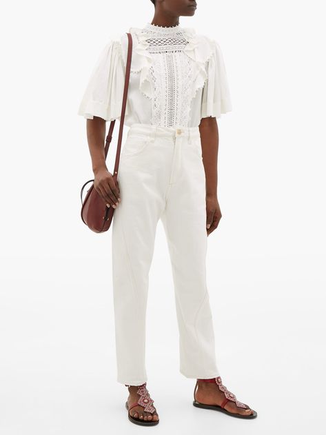 Studded leather sandals | Isabel Marant | MATCHESFASHION UK Roman Sandals, Sandals Outfit, Red Sandals, Studded Leather, Brown Sandals, Leather Silver, White Blouse, White Denim, Isabel Marant