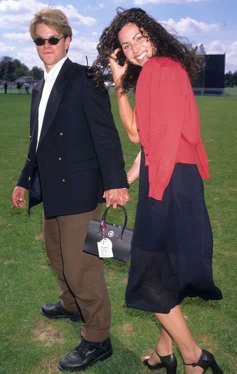 Matt Damon And Minnie Driver, Matt Demon, Dress Construction, Minnie Driver, Fashion Outerwear, Marshall Mathers, Matt Damon, Mark Wahlberg, Ben Affleck