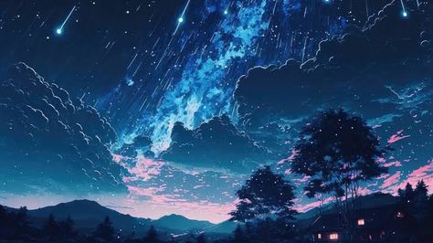 Anime 4k Wallpaper Iphone, 4k Wallpaper For Iphone, Clouds Scenery, Landscape Anime, 4k Wallpaper Iphone, Sky Anime, Scenic Wallpaper, Sky Stars, Night Sky Wallpaper