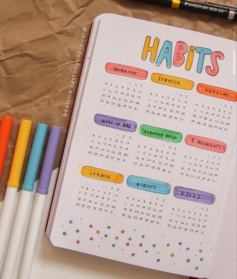 Trackers For Bullet Journal, Bullet Journal Work, Bullet Journal Ideas Templates, Creating A Bullet Journal, Bullet Journal Mood Tracker Ideas, Bullet Journal Paper, Bullet Journal Tracker, Bulletin Journal Ideas, Bullet Journal Ideas