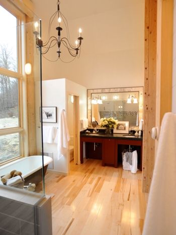 western inspired master bathroom ideas - Google Search Maple Vanity, Window Modern, Elegant Bathroom Ideas, Dream Vanity, Hgtv Dream Homes, Dorm Bathroom, House Addition, Bathroom Master, Stowe Vermont