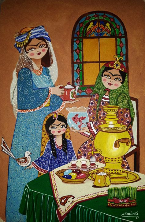 Happy Norouze! Khorshid Khanoom, Shabe Yalda, Persian Dance, Vampire House, Persian Painting, Yalda Night, Pakistani Bridal Jewelry, Arabic Calligraphy Painting, Chakra Art