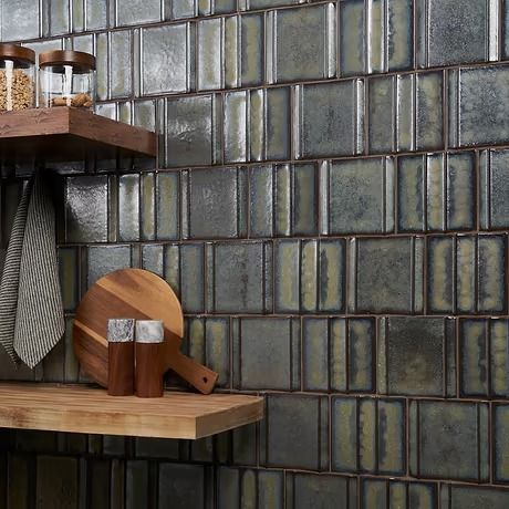 2024 Tile Design Trends | TileBar.com Shade Of Green Color, Green Tile Backsplash, Bar Tile, Barndominium Interior, Green Backsplash, Matte Porcelain Tile, River Blue, Polished Porcelain Tiles, Glass Tile Backsplash