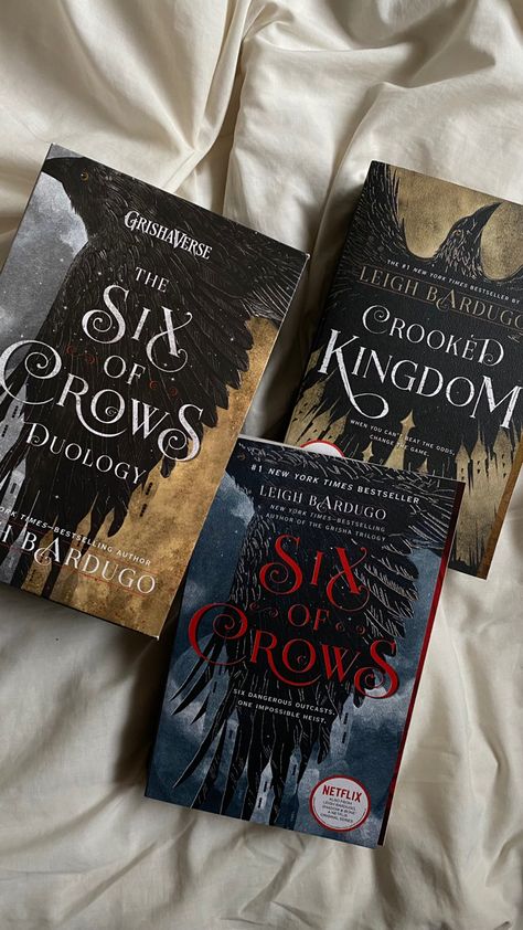 Six Crows Book, Shadow And Bone Book Series, Six Of Crows Book Aesthetic, Crooked Kingdom Aesthetic, Six If Crows, Leigh Bardugo Books, Crooked Kingdom Book, Six Of Crows Series, Shadow And Bone Aesthetic