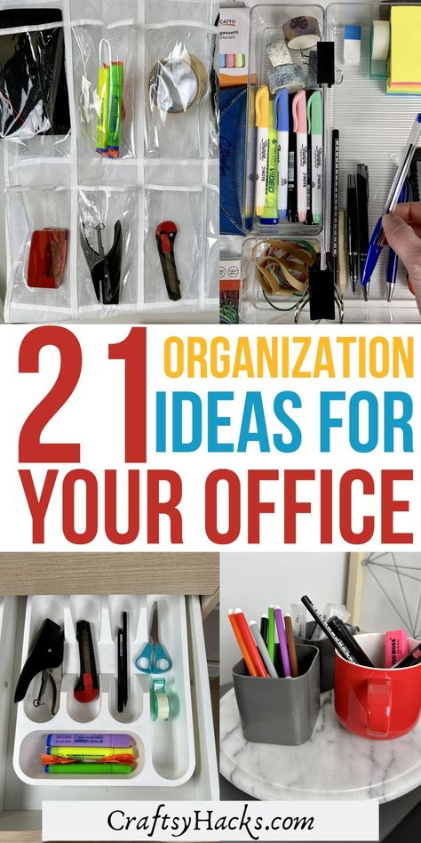 Transform your home office design with these simple and effective organization ideas for the home. From decluttering hacks to easy decor ideas and clever storage and organization solutions, we'll help you design a workspace that boosts your productivity and makes coming back to work a breeze. Diy Mail Organizer, Small Office Organization, Closet Office Organization, Easy Decor Ideas, Work Desk Organization, Organized Desk, Organization Ideas For The Home, Decluttering Hacks, Office Organisation