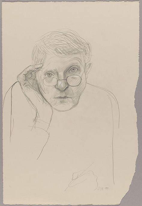 David Hockney Drawing, Hockney Drawings, Hockney Portraits, David Hockney Portraits, Fancy Painting, Alice Neel, Drawing From Life, Self Portrait Drawing, Portrait Drawings