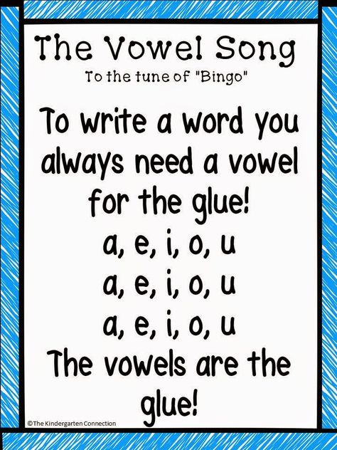 Teaching Vowels, Kindergarten Songs, Classroom Songs, Kindergarten Language Arts, School Songs, Phonics Kindergarten, Preschool Songs, First Grade Reading, Teaching Phonics