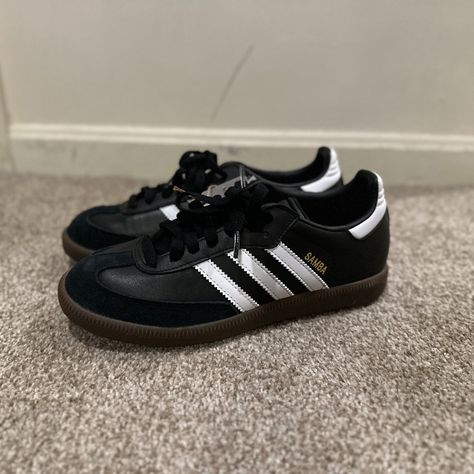 Adidas Samba 019000 Size Men's 9.5 Women's 10.5 Brand New With Tag, Box Has No Lid Adidas Shoes Women Samba, Black Sambas, Yeezy Boost 350 Black, Nude Sneakers, Adidas Tubular Shadow, Boost Shoes, Athleisure Sneakers, Adidas Shoes Women, Shoe Inspo