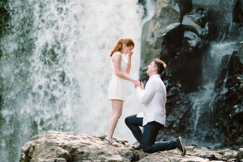 proposal at the waterfall Waterfall Proposal, Proposal Day, Love Proposal, Waterfall Wedding, Propose Day, Romantic Surprise, Proposal Photography, Romantic Proposal, Surprises For Her