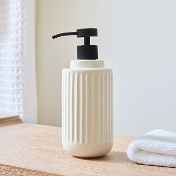 Pottery Soap Dispenser, Bathrooms Luxury, Kids Bathroom Accessories, Vintage Bathroom Decor, Bathroom Accessories Luxury, West Elm Kids, Bathroom Storage Solutions, Decorative Soaps, Bath Organization