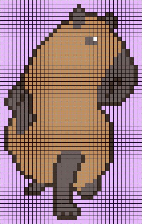 Capybara Pixel Art, Crochet Tapestry, Alpha Pattern, Alpha Patterns, Plastic Canvas Patterns, Canvas Patterns, Hama Beads, Friendship Bracelet Patterns, Crochet Afghan