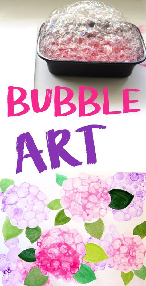 Looking for fun and easy art projects to make? Try bubble art! It's makes for really pretty hydrangeas and flowers. So cool! It's easy enough for kids to make but teens and adults would enjoy this simple art project, too. #art #crafts #coolideas #kidskubby Beginner Watercolor Ideas, Easy Beginner Watercolor, Oppgaver For Barn, Diy Dish Soap, Beginner Watercolor, Paint Recipe, Fun Watercolor, Owl Quilt, Diy Dish