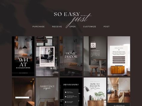 60 Real Estate Instagram Story Templates for Canva Luxury - Etsy Italia Realtor Templates, Real Estate Instagram, Luxury Real Estate Agent, Template Social Media, Instagram Canva, Real Estate Templates, Canva Tutorial, Templates Instagram, Story Templates