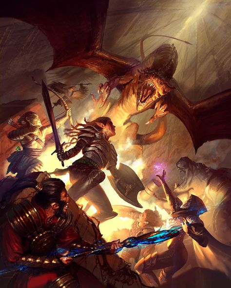 Rise of the Dragon, Javier Charro on ArtStation at https://www.artstation.com/artwork/aVP1z Rise Of The Dragon, Rpg Horror, Rpg Dice, Fantasy Battle, Splash Art, Cover Artwork, Mystical Creatures, Dragon Design, Arte Fantasy