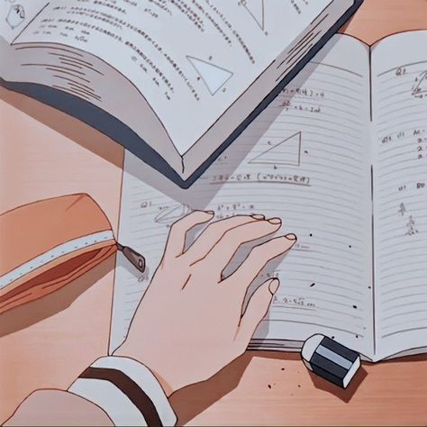 Study Core Aesthetic Anime, Anime Reading Aesthetic, Cozy Anime Aesthetic, Anime Study Aesthetic, Ashtetic Anime, Study Art Anime, Math Girl, Aesthetics Study, Anime Study