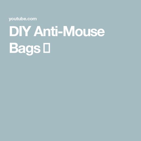 DIY Anti-Mouse Bags 🐭 Anti Mouse Bags Diy, Diy Mouse Repellent, Diy Mice Repellent, Mouse Deterrent, Mouse Bags, Repellent Diy, Mouse Repellent, Diy Mouse, Mice Repellent