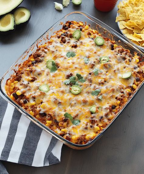 Beef Enchilada Casserole With Rice Recipe Enchilada Casserole With Rice, Casserole With Rice, Beef Enchilada Casserole, Beef Enchilada, Beef Enchiladas, Enchilada Casserole, Rice Casserole, Rice Recipe, Rice Recipes