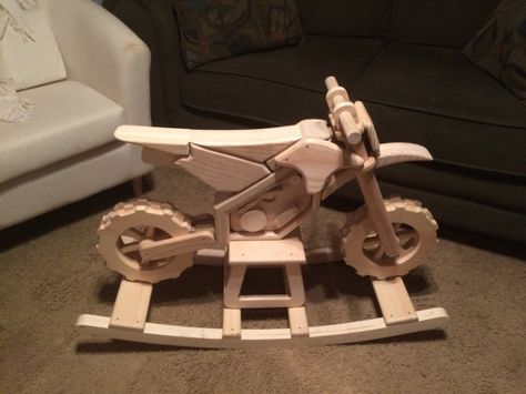 Hi all!! This was handcrafted by Michael... :) spread this pin around to get it seen as much as possible =) Motorcycle Rocking Horse, Elephant Rocking Horse, Rocking Horse Plans, Childs Face, Wooden Kayak, Baby Boy Themes, Rocking Toy, Wood Toys Plans, Wooden Rocking Horse