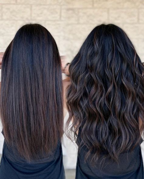 Highlights Mushroom Brown, Black Roots Brunette Hair, Dark Brown Dimensional Hair Subtle Highlights, Dark Hair With Dark Brown Highlights, Dimensional Brunette Dark Straight, Dimensional Chocolate Brunette, Dark Hair Color Ideas Straight, Cool Dimensional Brunette, Medium Brown Hair With Dimension