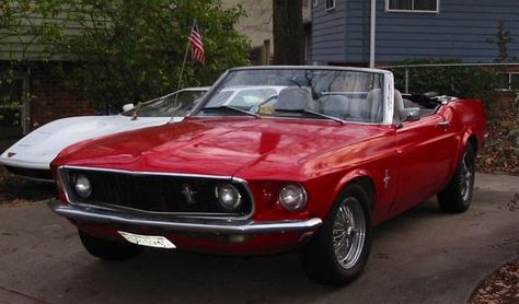 '69 mustang.. wow Cherry Red Mustang, 1969 Mustang Convertible, 60s Mustang, Pink Mustang, 1969 Mustang, Red Mustang, Dream Vehicles, Mom's Birthday, Mustang Convertible