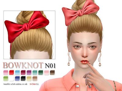 My Sims 4 Blog: Hair Bow by S-Club Sims 4 Blog, Sims 4 Cc Shoes, Sims 4 Cc Makeup, Sims 4 Cc Skin, Sims 4 Body Mods, Sims 4 Downloads, The Sims 4 Download, Sims4 Clothes, Sims 4 Update