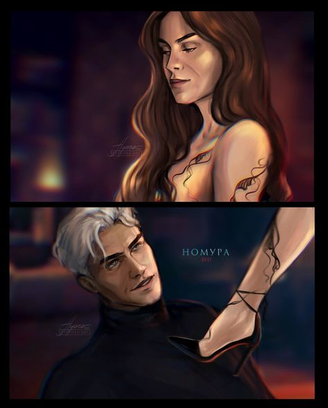 Hermione Malfoy, Drako Malfoy, Draco And Hermione Fanfiction, Draco Malfoy Fanart, Dramione Fan Art, Vampire Series, Draco Malfoy Aesthetic, Draco And Hermione, Anime Villians