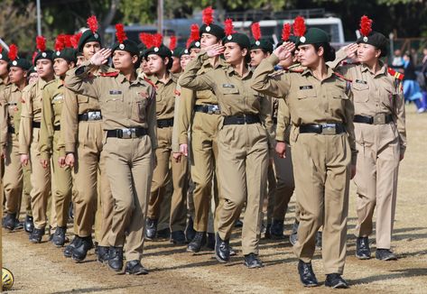 Republic Day-2019 | Full dress rehearsal for R-Day celebration held at Jammu University Ncc Day Poster, Paisa Money, National Cadet Corps, Police Girl, Flag Images, Indian Flag Images, Army Look, Army Police, Biker Tattoos