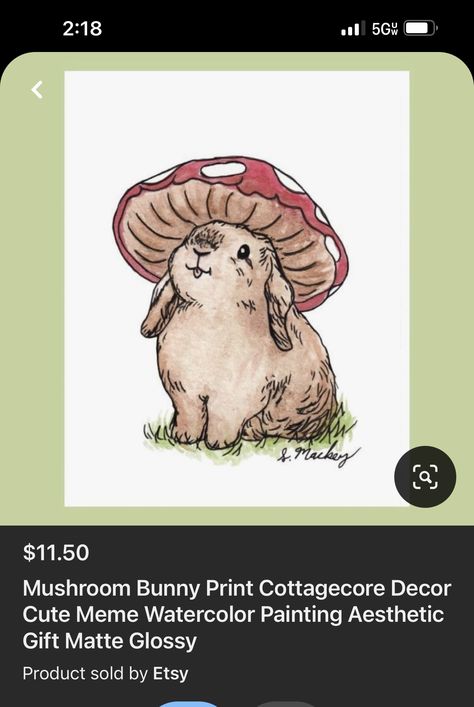 Cottage Core Drawings, Food Animals Drawing, Bunny Mushroom, Drawing Bunny, Hat Tattoo, Duck Drawing, Animals Drawing, Bunny Tattoos, Mushroom Hat